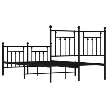 vidaXL Bed Frame | Black | Powder-Coated Steel | Double | Durable | Bed Frame