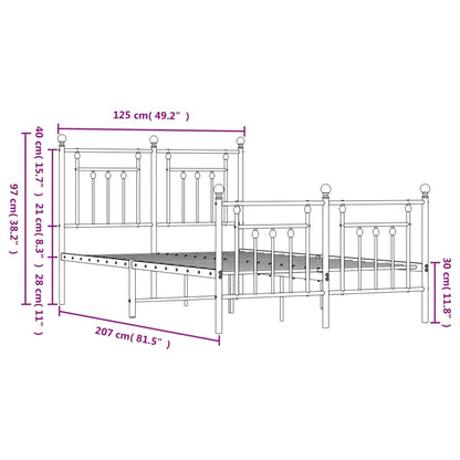 vidaXL Bed Frame | Black | Powder-Coated Steel | Double | Durable | Bed Frame