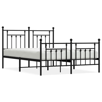 vidaXL Bed Frame | Black | Powder-coated steel | Double bed size | Bed Frame