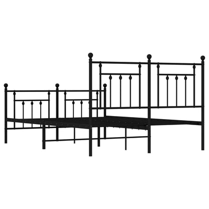 vidaXL Bed Frame | Black | Powder-coated steel | Double bed size | Bed Frame