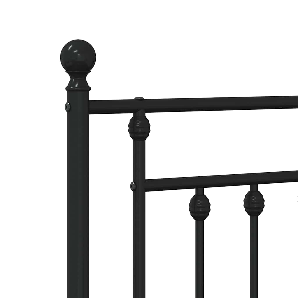 vidaXL Metal Bed Frame without Mattress with Footboard Black 150x200cm