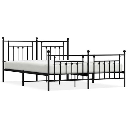 vidaXL Bed Frame | Black | Powder-Coated Steel | 183x213 cm | Bed Frame