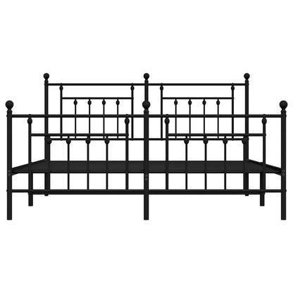 vidaXL Bed Frame | Black | Powder-Coated Steel | 183x213 cm | Bed Frame