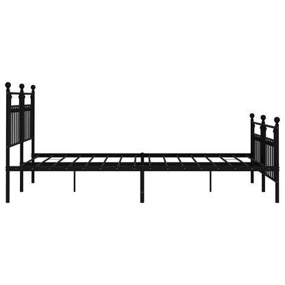 vidaXL Bed Frame | Black | Powder-Coated Steel | 183x213 cm | Bed Frame