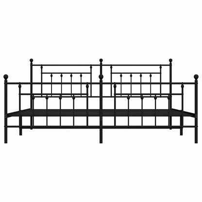 vidaXL Bed Frame | Black | Steel | Double | Bed Frame | Rectangular | Industrial