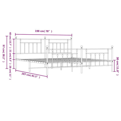 vidaXL Bed Frame | Black | Steel | Double | Bed Frame | Rectangular | Industrial