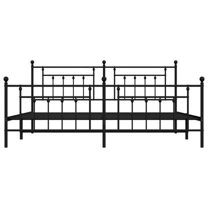 vidaXL Bed Frame | Black | Powder-Coated Steel | 200x200 cm | Bed Frame