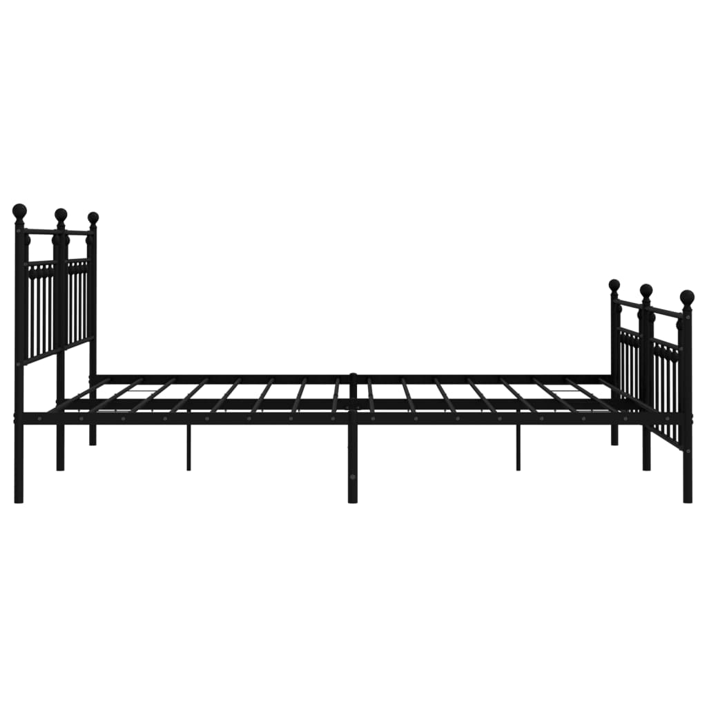 vidaXL Bed Frame | Black | Powder-Coated Steel | 200x200 cm | Bed Frame