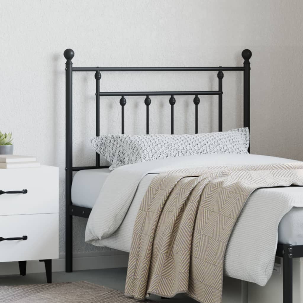 vidaXL Metal Replace Headboard Black 80 cm