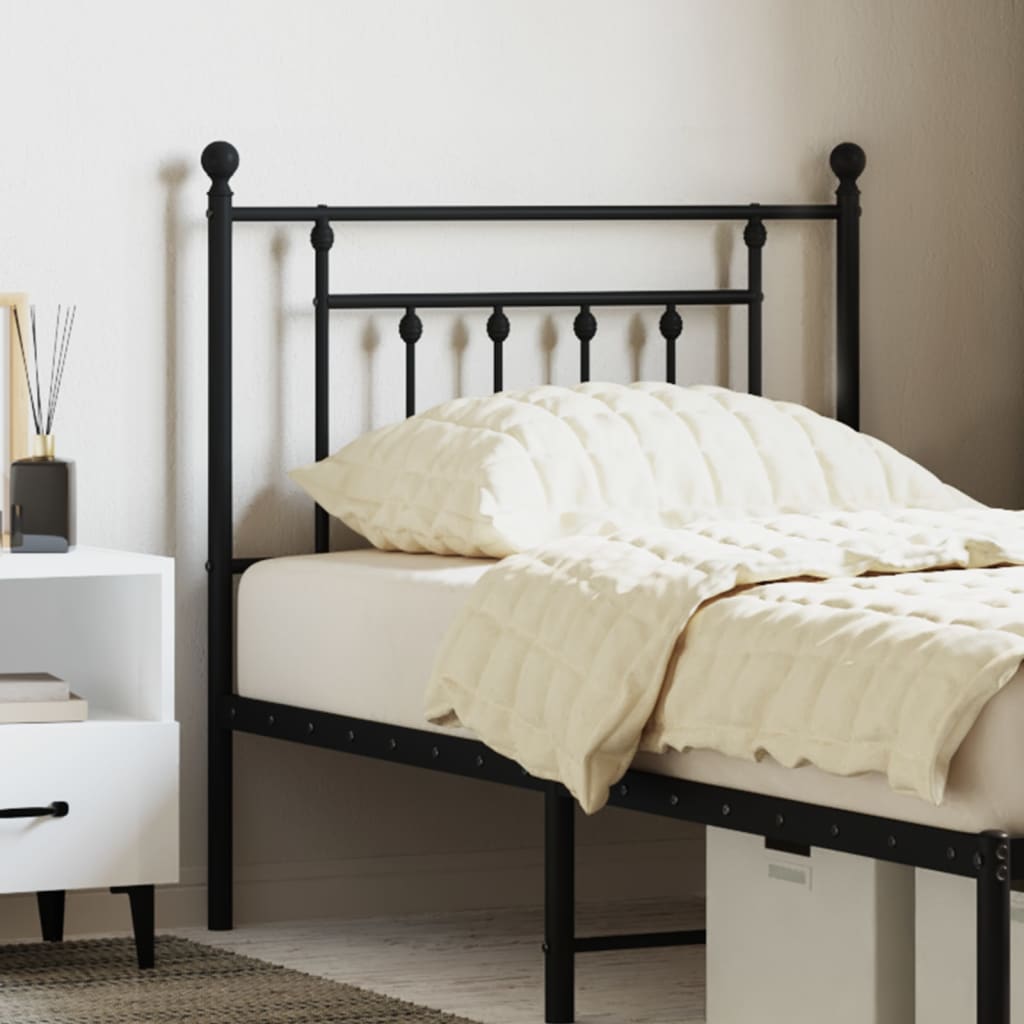 vidaXL Metal Replace Headboard Black 80 cm