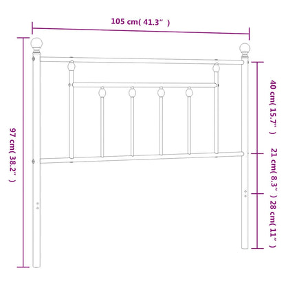 vidaXL Metal Replace Headboard Black 100 cm
