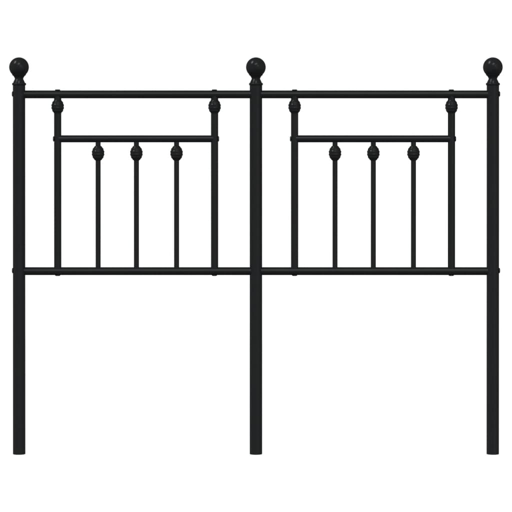 vidaXL Metal Replace Headboard Black 120 cm