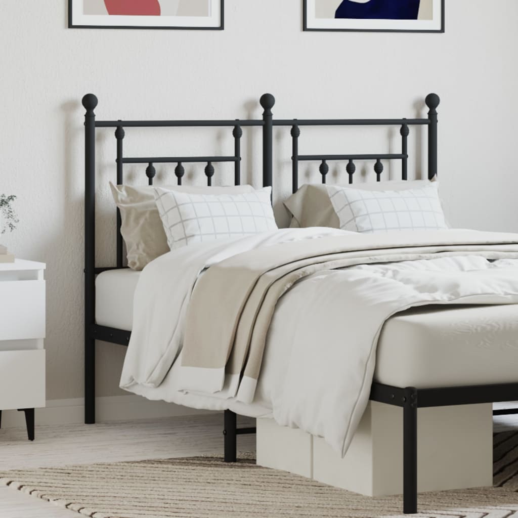 vidaXL Metal Replace Headboard Black 120 cm