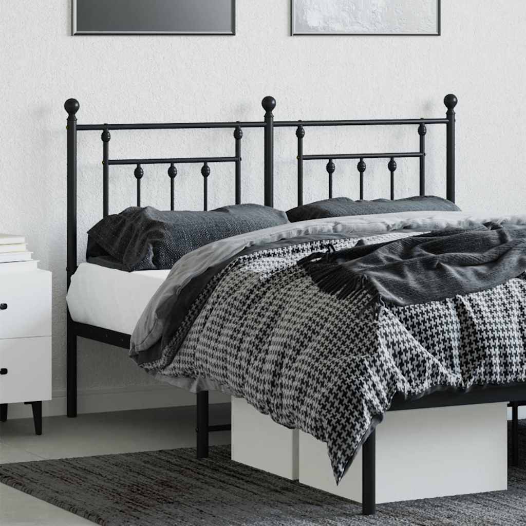 vidaXL Metal Replace Headboard Black 140 cm