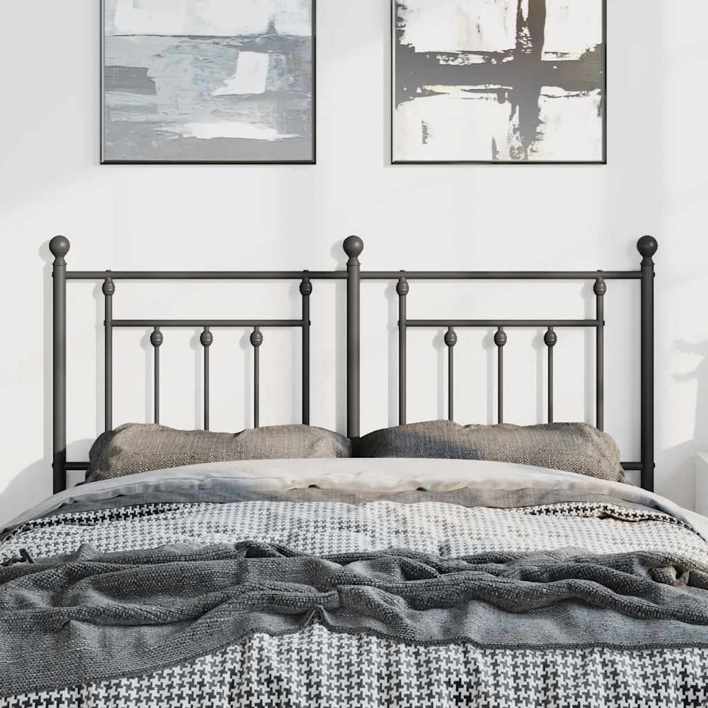 vidaXL Metal Replace Headboard Black 150 cm