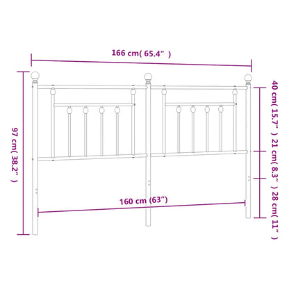 vidaXL Metal Replace Headboard Black 160 cm