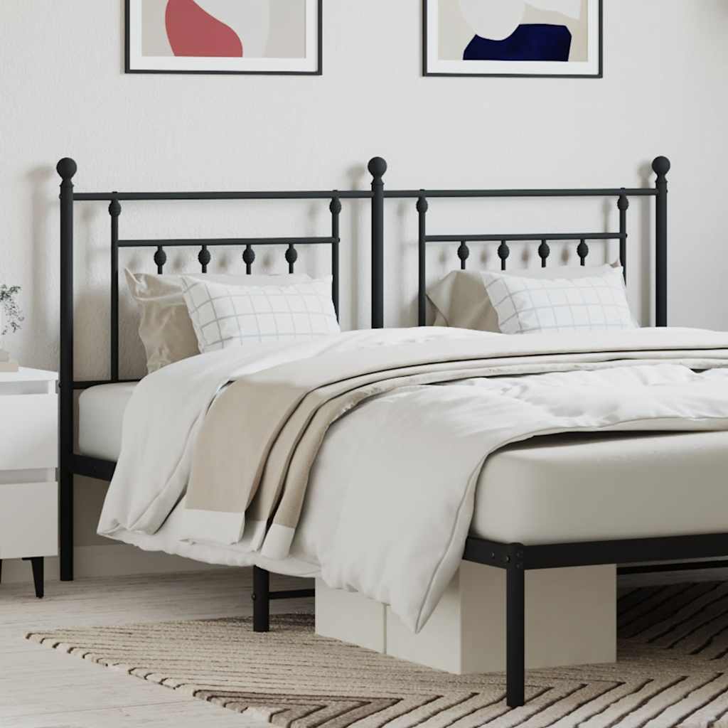 vidaXL Metal Replace Headboard Black 160 cm