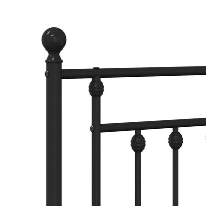 vidaXL Metal Replace Headboard Black 180 cm