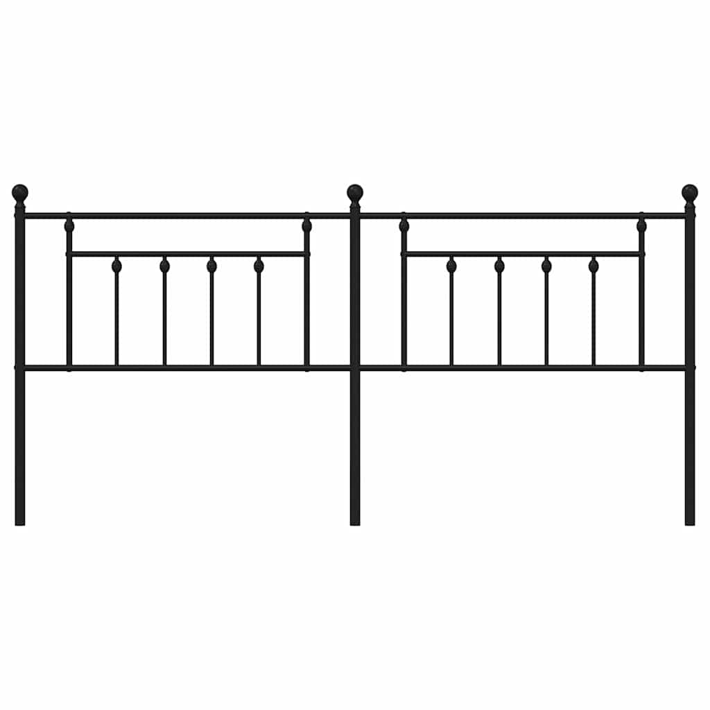 vidaXL Metal Replace Headboard Black 193 cm