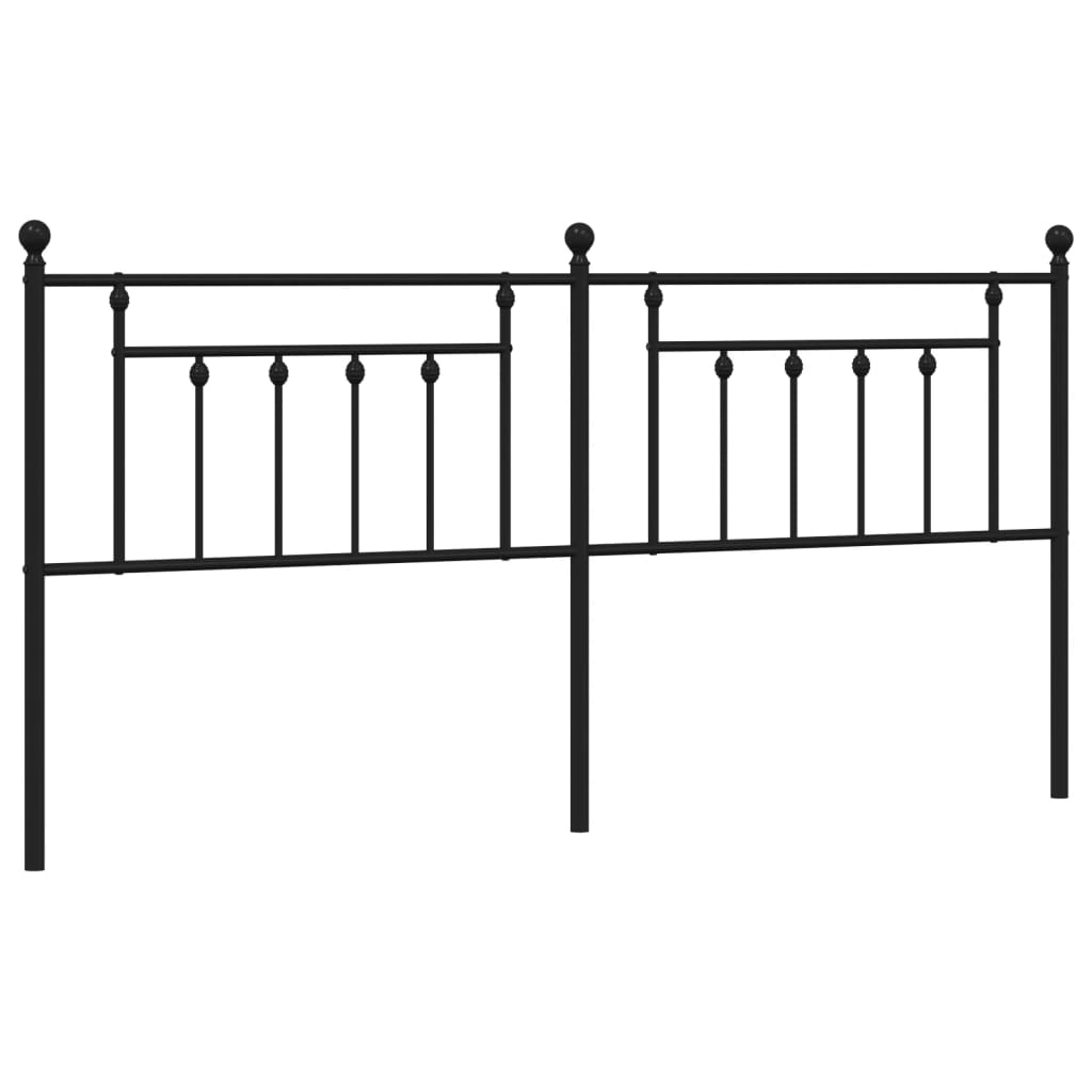 vidaXL Metal Replace Headboard Black 200 cm