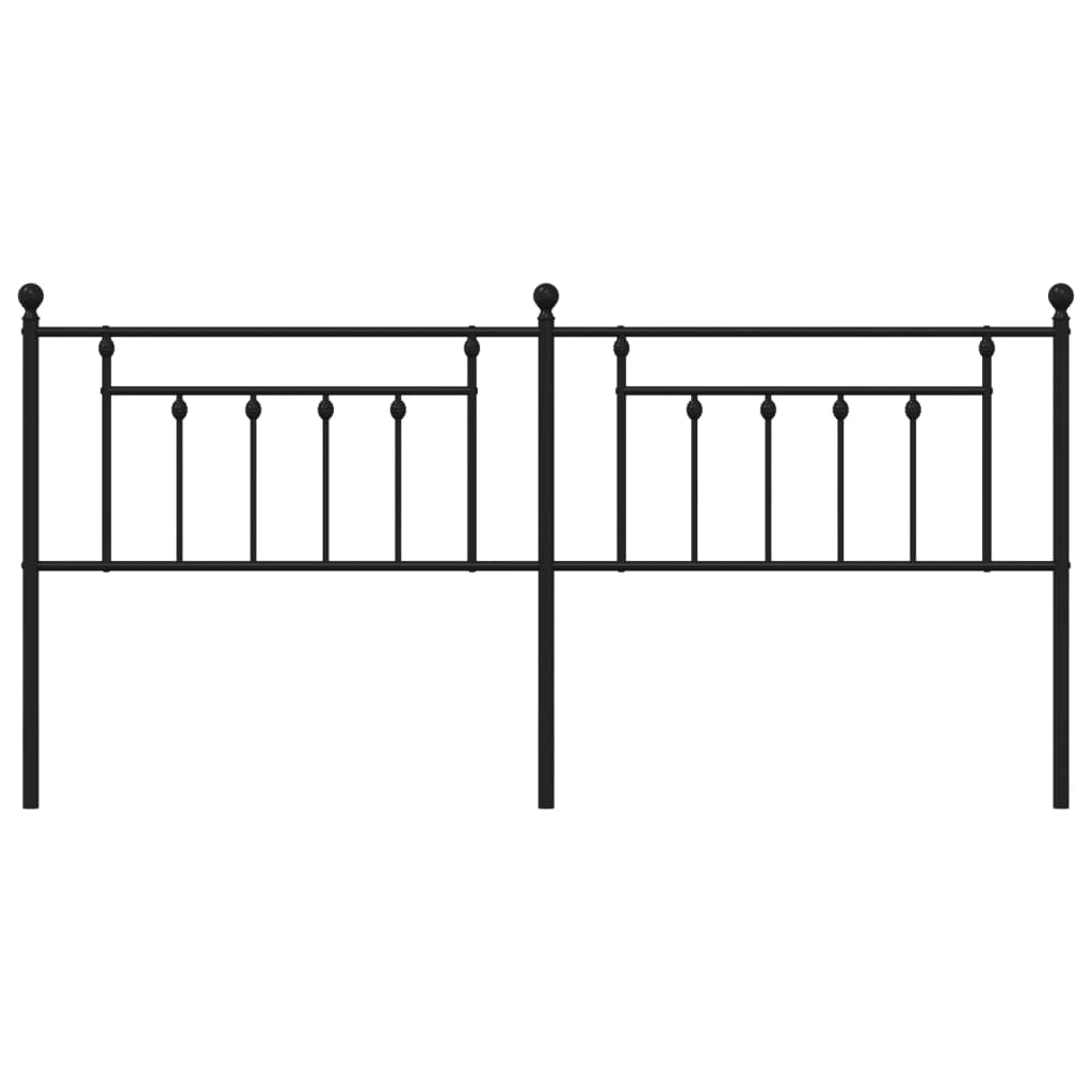 vidaXL Metal Replace Headboard Black 200 cm