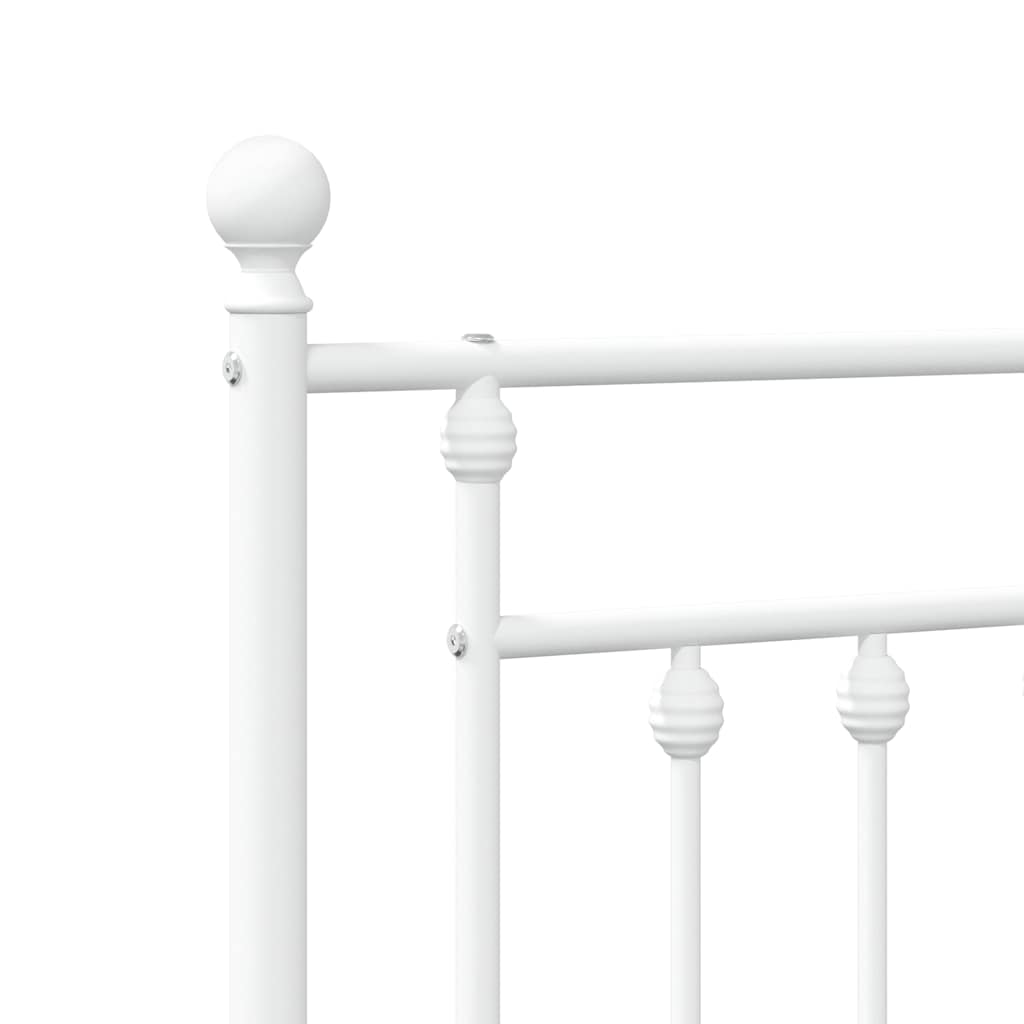 vidaXL Bed Frame | White | Powder-Coated Steel | Single | Bed Frame