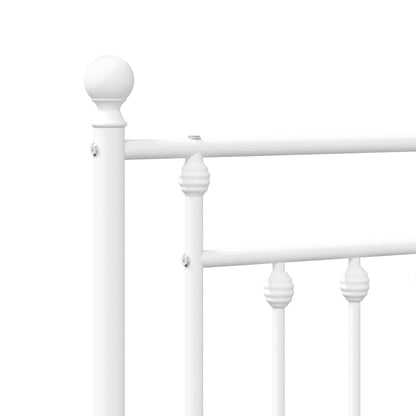 vidaXL Bed Frame | White | Powder-Coated Steel | Single | Bed Frame