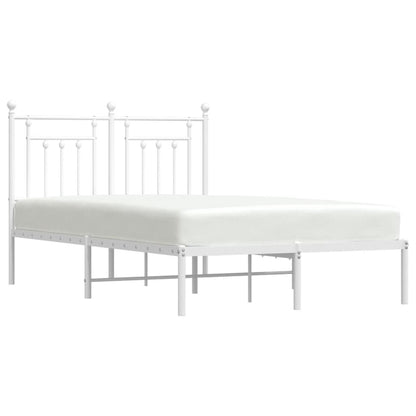 vidaXL Metal Bed Frame without Mattress with Headboard White 120x190cm