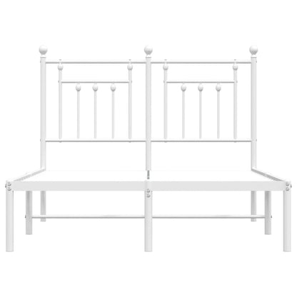 vidaXL Metal Bed Frame without Mattress with Headboard White 120x190cm
