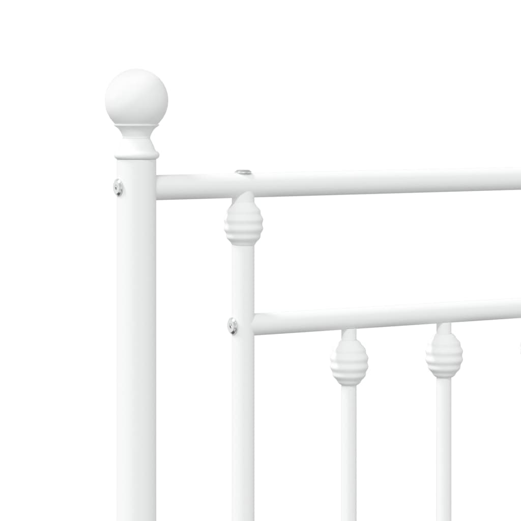 vidaXL Metal Bed Frame without Mattress with Headboard White 120x190cm