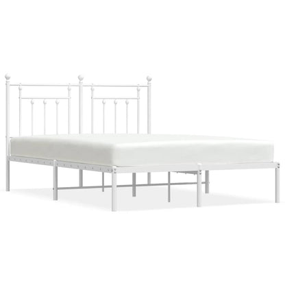 vidaXL Bed Frame | White | Powder-coated steel | King Size | Bed Frame