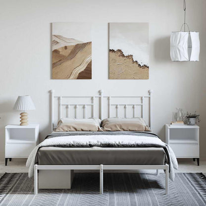 vidaXL Bed Frame | White | Powder-coated steel | King Size | Bed Frame