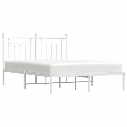 vidaXL Bed Frame | White | Powder-coated steel | King Size | Bed Frame