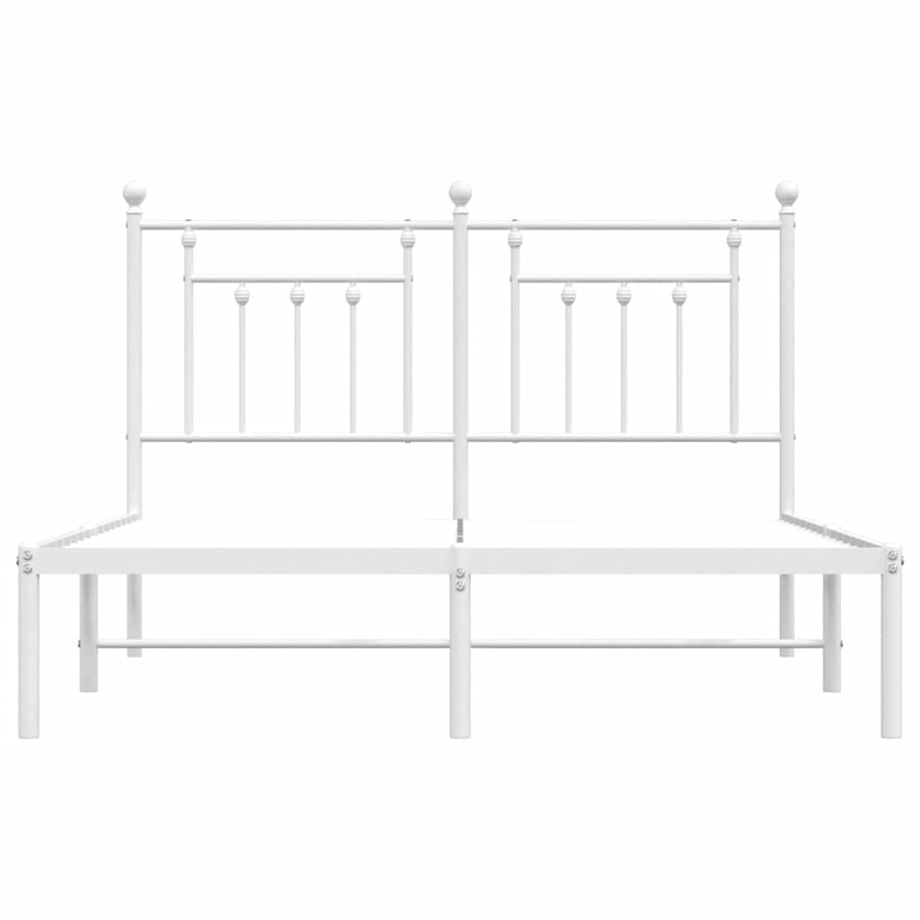 vidaXL Bed Frame | White | Powder-coated steel | King Size | Bed Frame