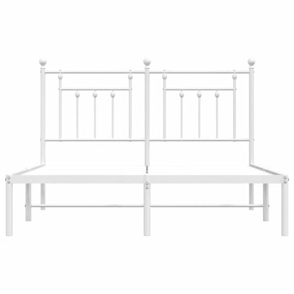 vidaXL Bed Frame | White | Powder-coated steel | King Size | Bed Frame