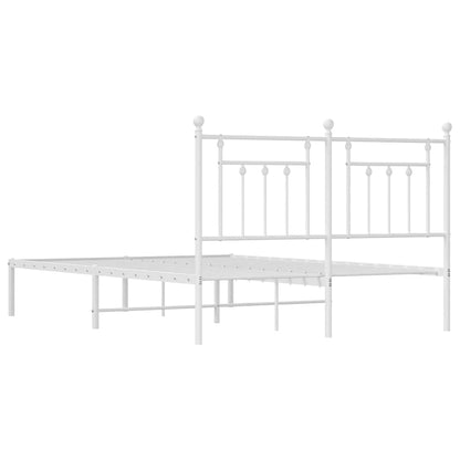 vidaXL Bed Frame | White | Powder-coated steel | King Size | Bed Frame