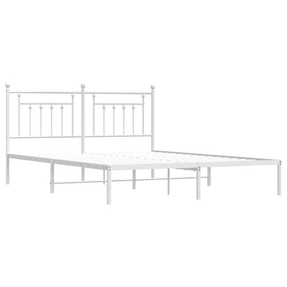 vidaXL Bed Frame | White | Powder-coated steel | 160x200 cm | Bed Frame