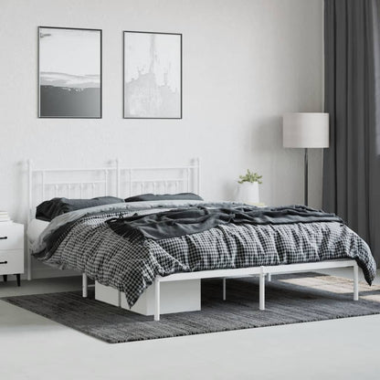 vidaXL Bed Frame | White | Powder-coated steel | 160x200 cm | Bed Frame