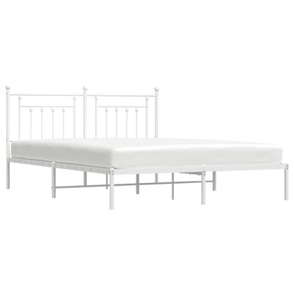 vidaXL Bed Frame | White | Powder-Coated Steel | Super King | Bed Frame