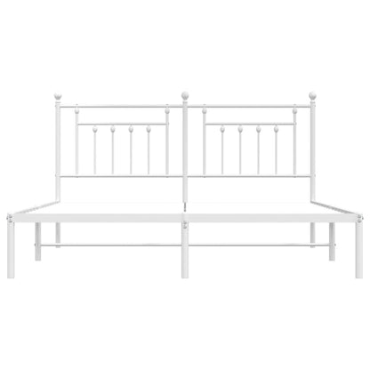 vidaXL Bed Frame | White | Powder-Coated Steel | Super King | Bed Frame