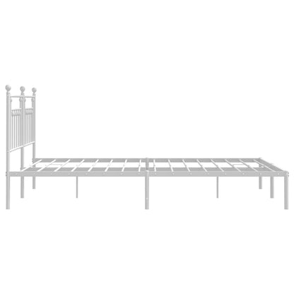 vidaXL Bed Frame | White | Powder-Coated Steel | Super King | Bed Frame