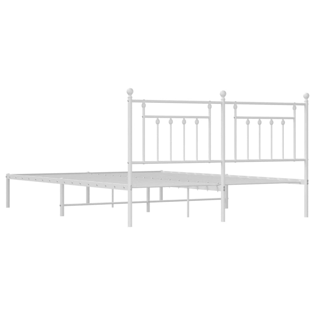 vidaXL Bed Frame | White | Powder-Coated Steel | Super King | Bed Frame