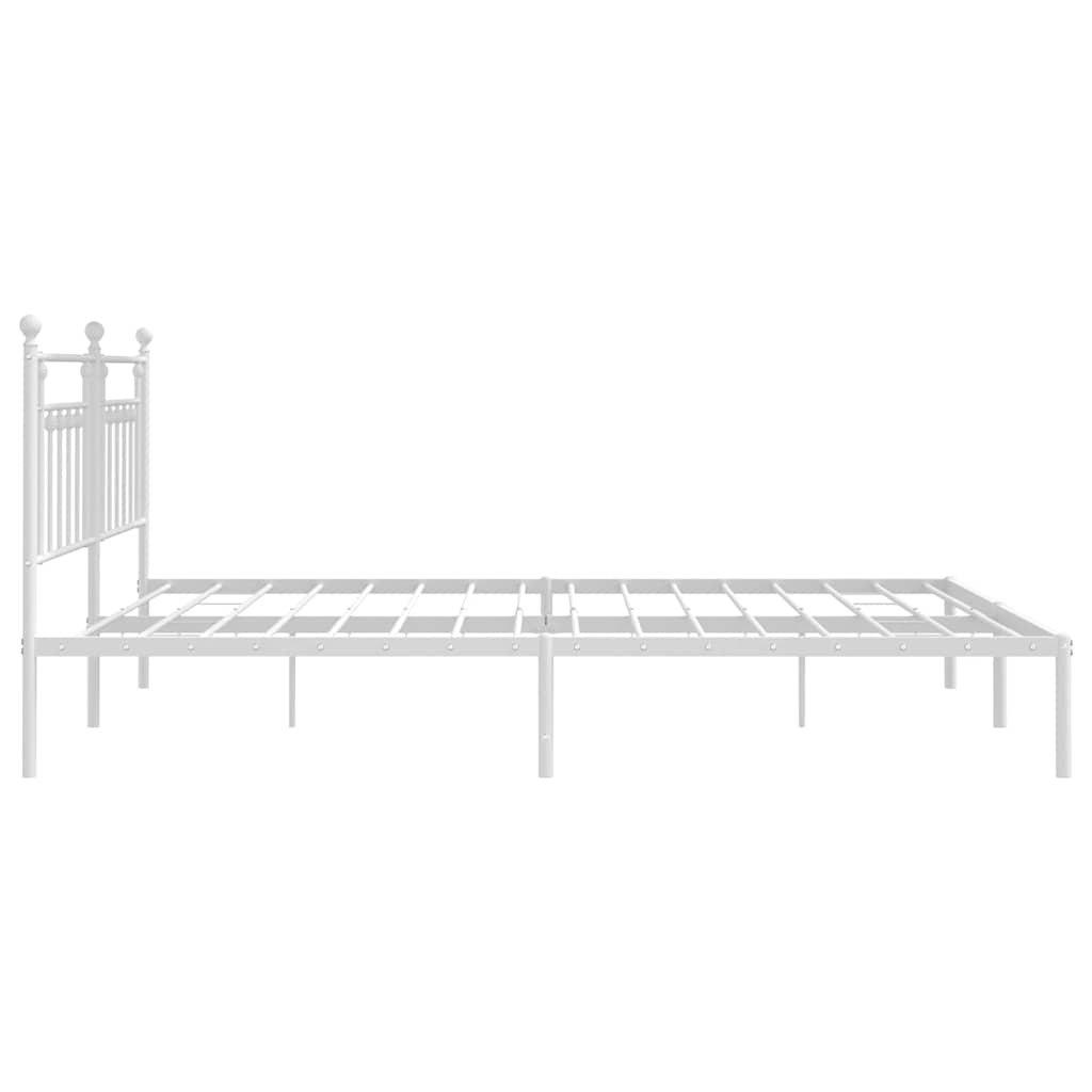 vidaXL Bed Frame | White | Powder-Coated Steel | 193 x 203 cm | Bed Frame