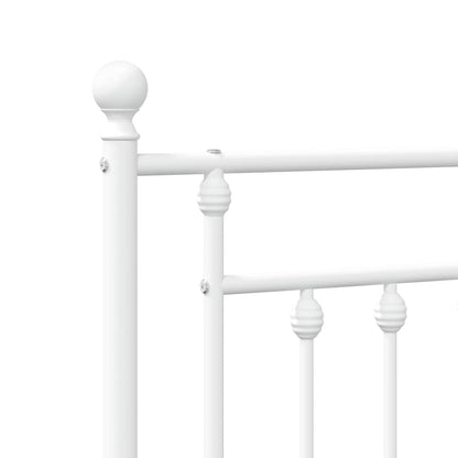vidaXL Bed Frame | White | Powder-Coated Steel | 193 x 203 cm | Bed Frame