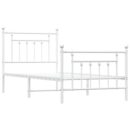 vidaXL Bed Frame | White | Powder-coated steel | Single |  Durable  | Bed Frame