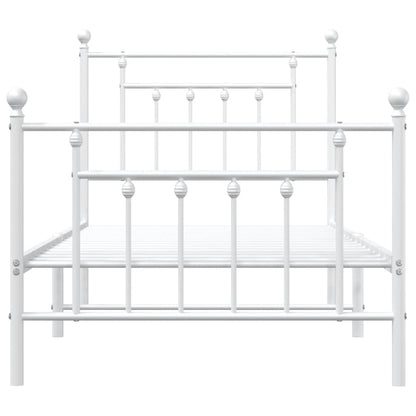vidaXL Bed Frame | White | Powder-coated steel | Single |  Durable  | Bed Frame