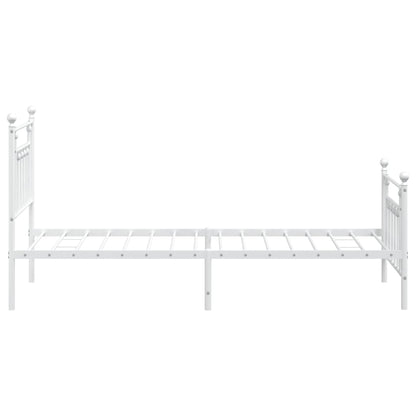 vidaXL Bed Frame | White | Powder-coated steel | Single |  Durable  | Bed Frame
