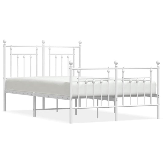 vidaXL Bed Frame | White | Powder-Coated Steel | 120x200 cm | Bed Frame