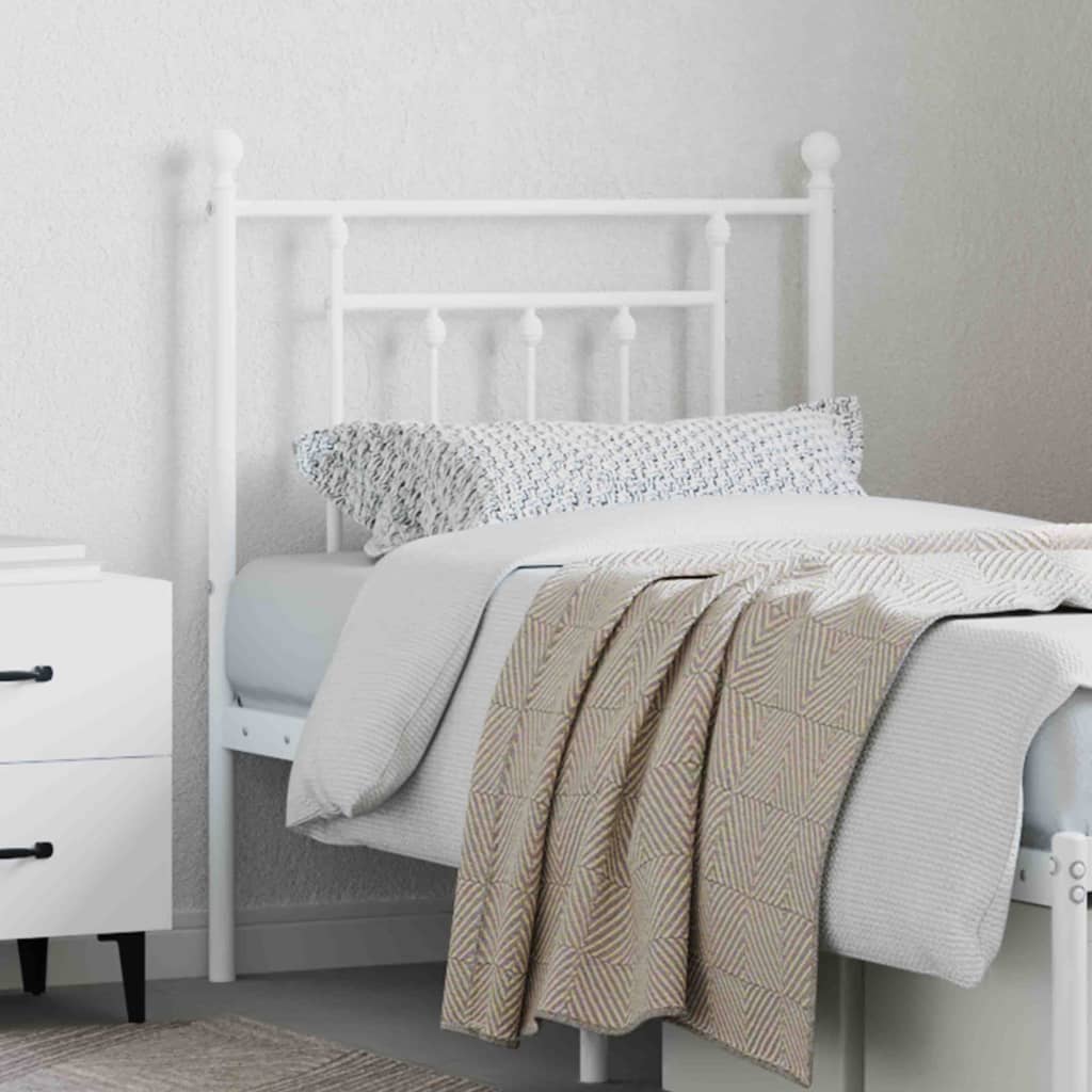 vidaXL Metal Replace Headboard White 75 cm