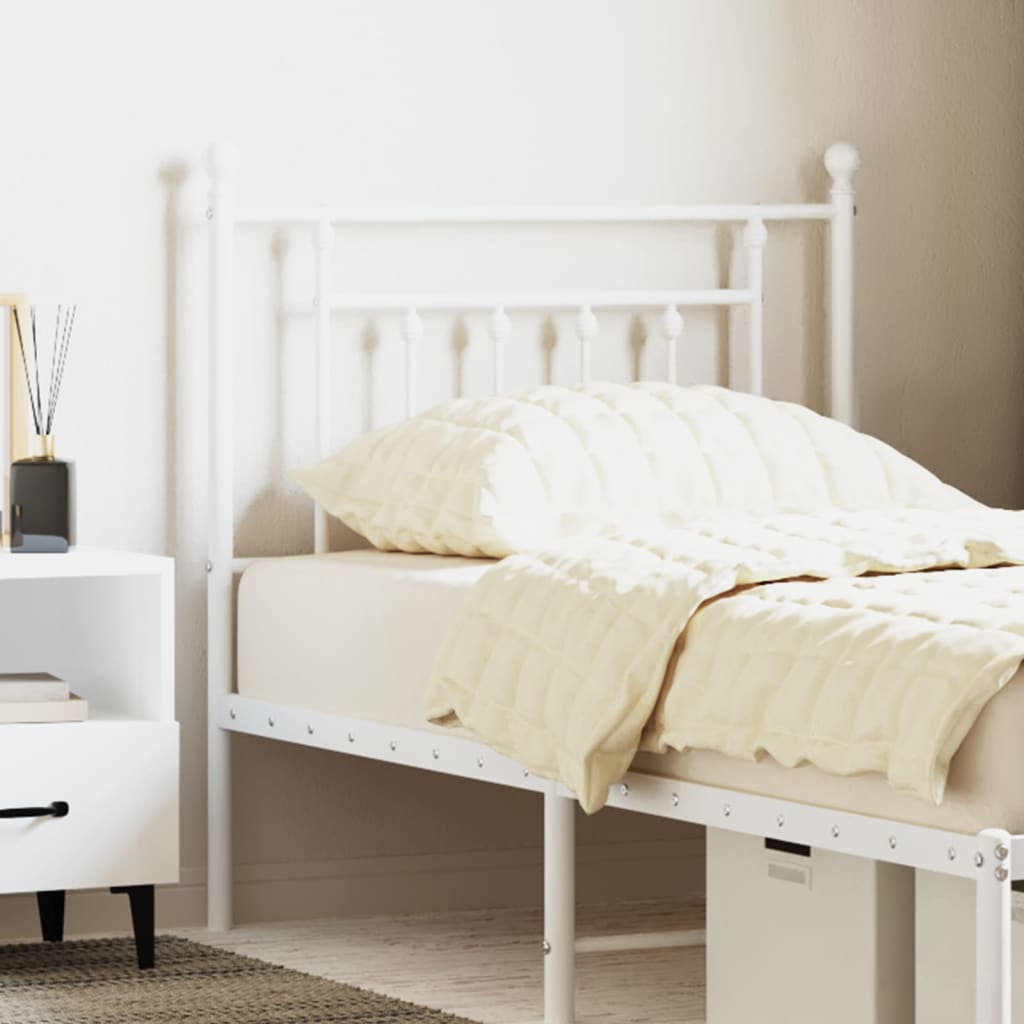 vidaXL Metal Replace Headboard White 80 cm
